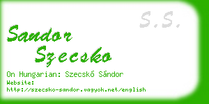 sandor szecsko business card